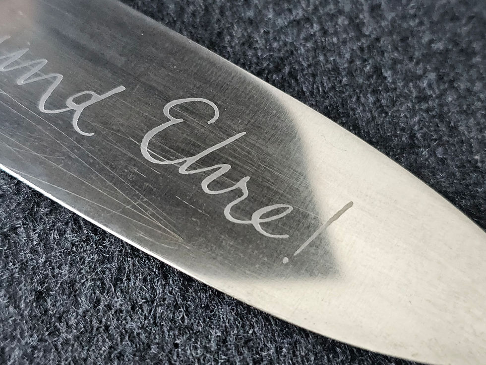 Thumbnail: Early Hitlerjugend knife with motto by Gottlieb. RARE!!!