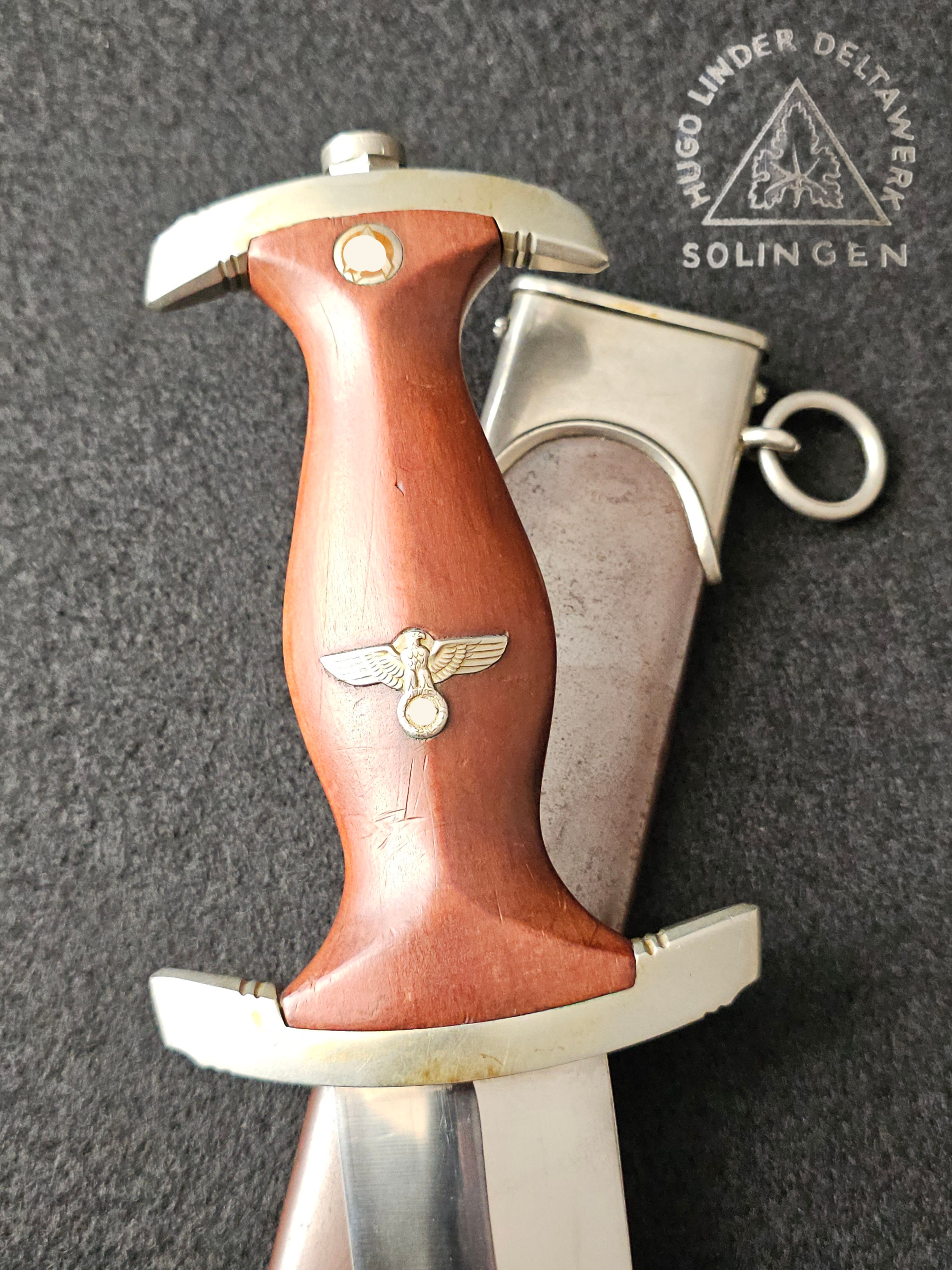 Early M33 SA Sturmabteilung dagger by Hugo Linder Deltawerk.