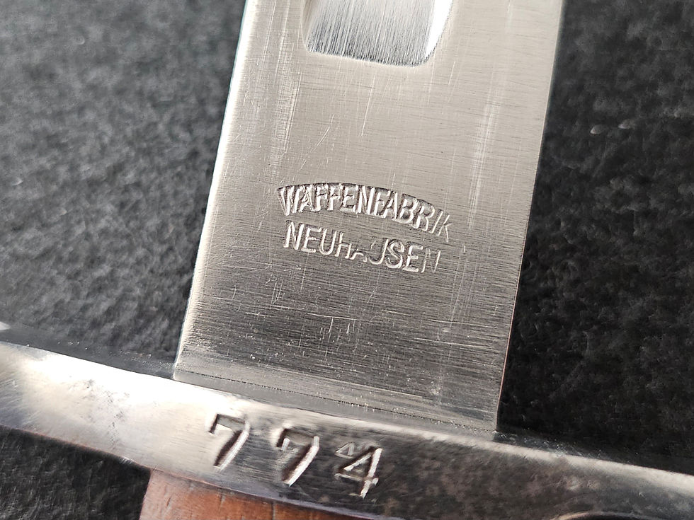 Thumbnail: Original WWI Swiss Schmidt-Rubin M1889/11 Knife Bayonet – Short Number 477.