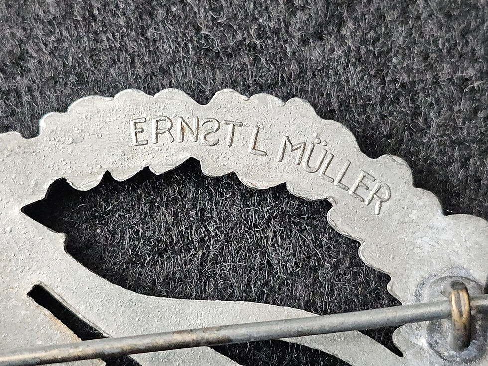 Thumbnail: Infantry assault badge in silver by Ernst L. Müller, Pforzheim. 