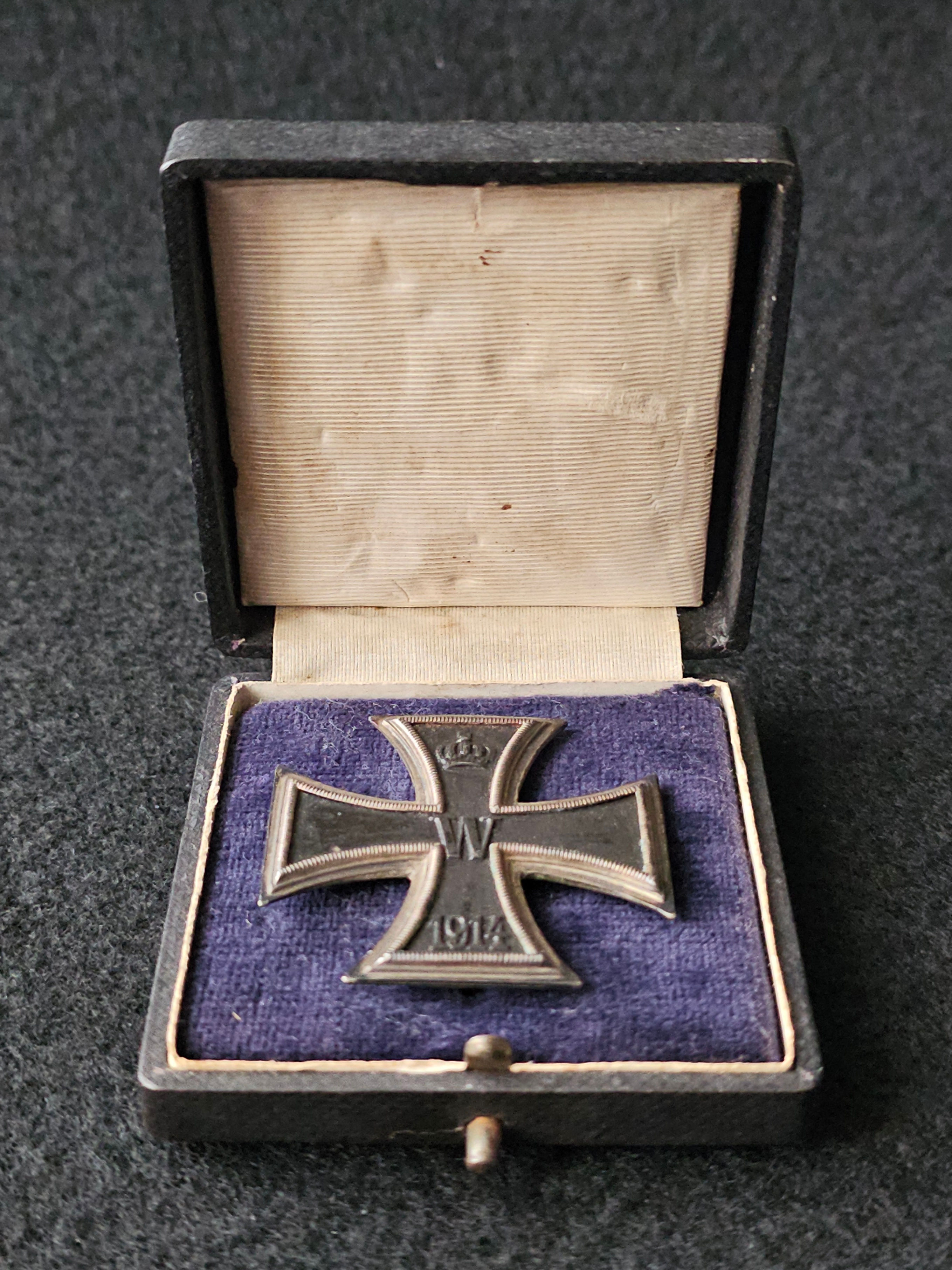 Iron Cross First Class 1914 by Carl Dillenius "CD800" in Box.