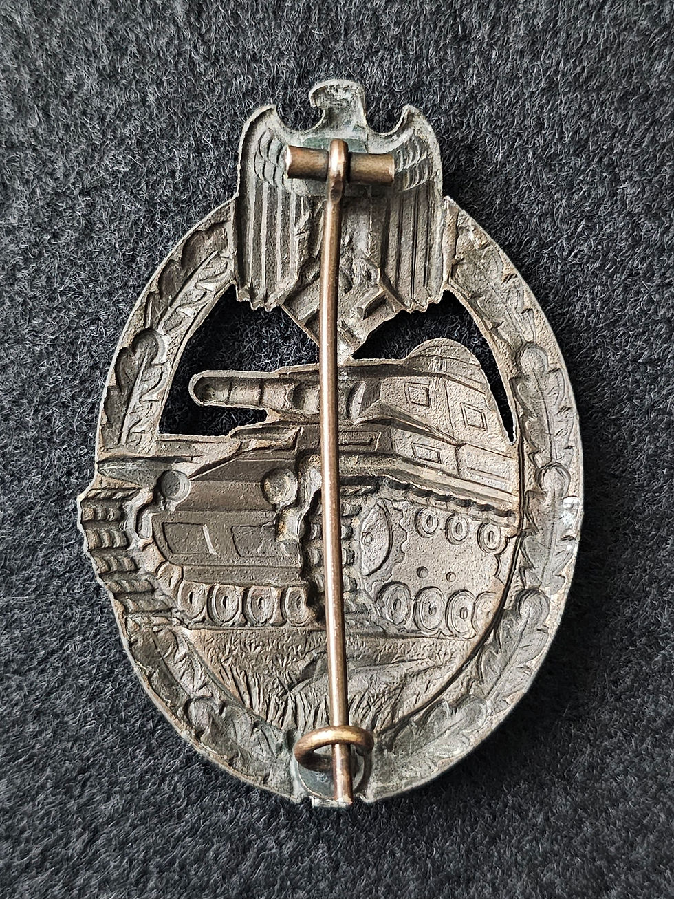 Thumbnail: Panzer assault badge in bronze by C.E. Juncker.