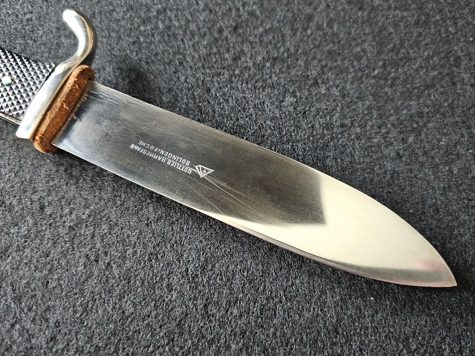 Thumbnail: Early Hitlerjugend knife with motto by Gottlieb. RARE!!!