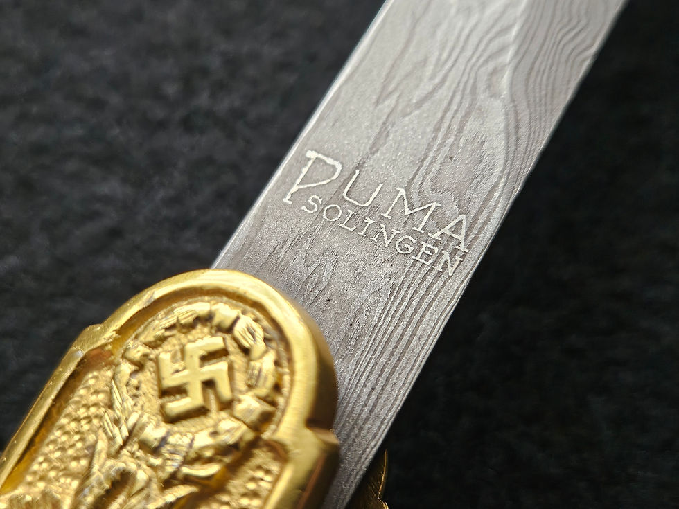 Thumbnail: German WWII Heer Officer’s Dove Head Sword with Damascus Blade by Puma.