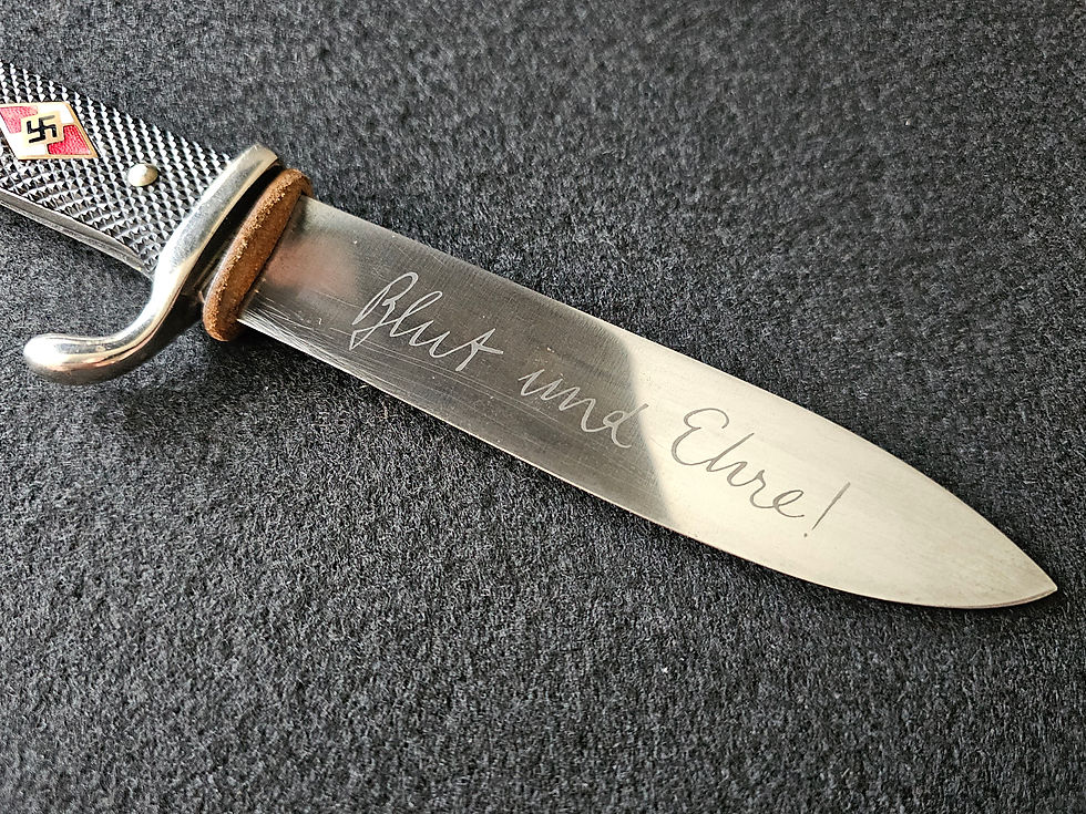 Thumbnail: Early Hitlerjugend knife with motto by Gottlieb. RARE!!!