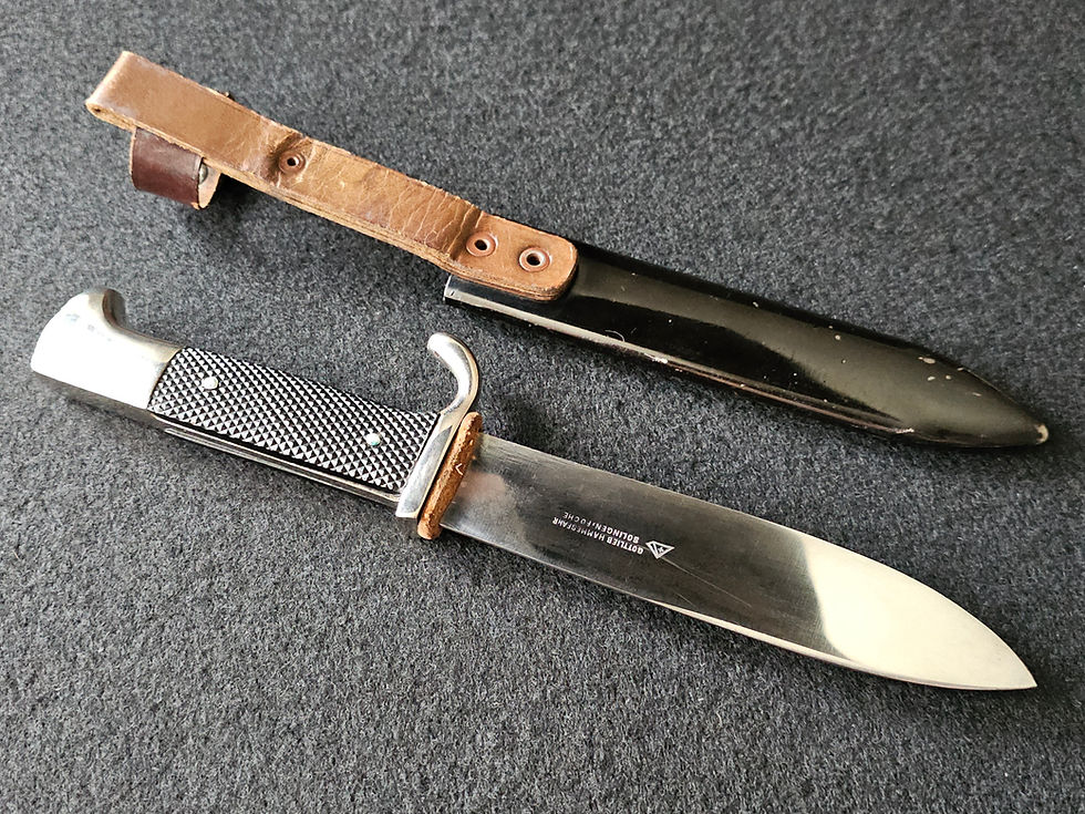 Thumbnail: Early Hitlerjugend knife with motto by Gottlieb. RARE!!!