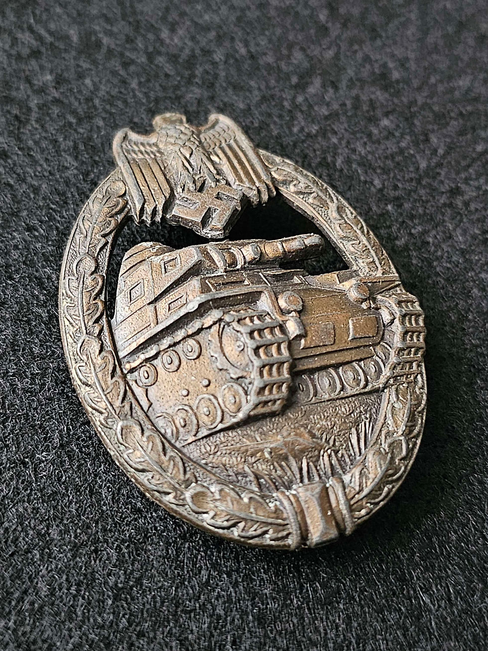 Thumbnail: Panzer assault badge in bronze by C.E. Juncker.