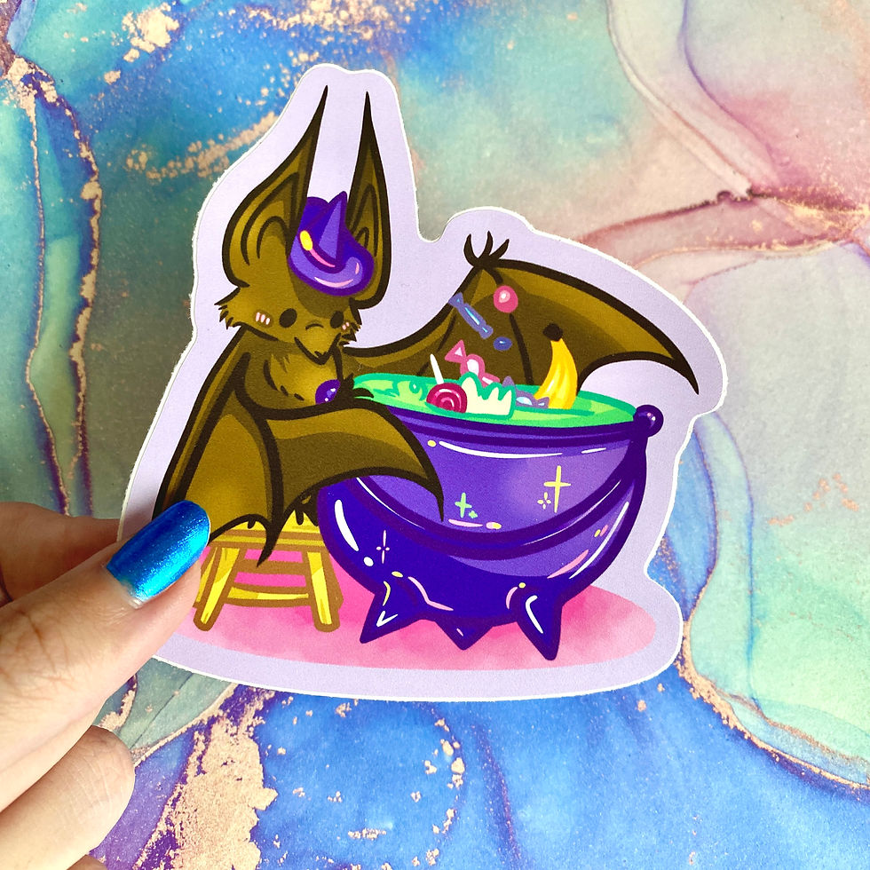 Thumbnail: Witchy Batto Jumbo Stickers