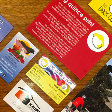 Marketing material business cards brochures fliers Big Quince Kangaroo Island