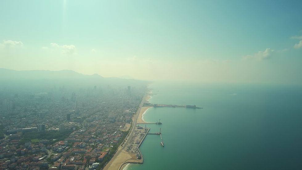 Vista aérea del puerto de Barranquilla, un centro logístico clave