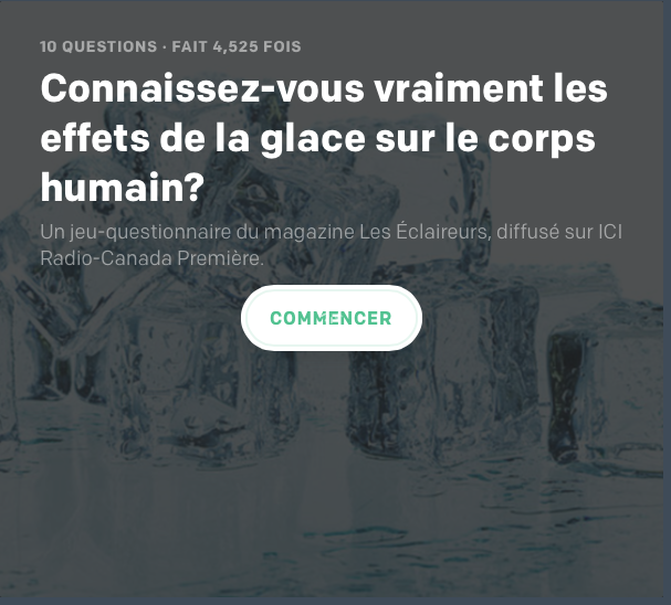 Le jeu-questionnaire du magazine Les éclaireurs à ICI Radio-Canada Première, par le physiothérapeute Denis Fortier