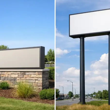 Monument Signs vs Pylon Signs