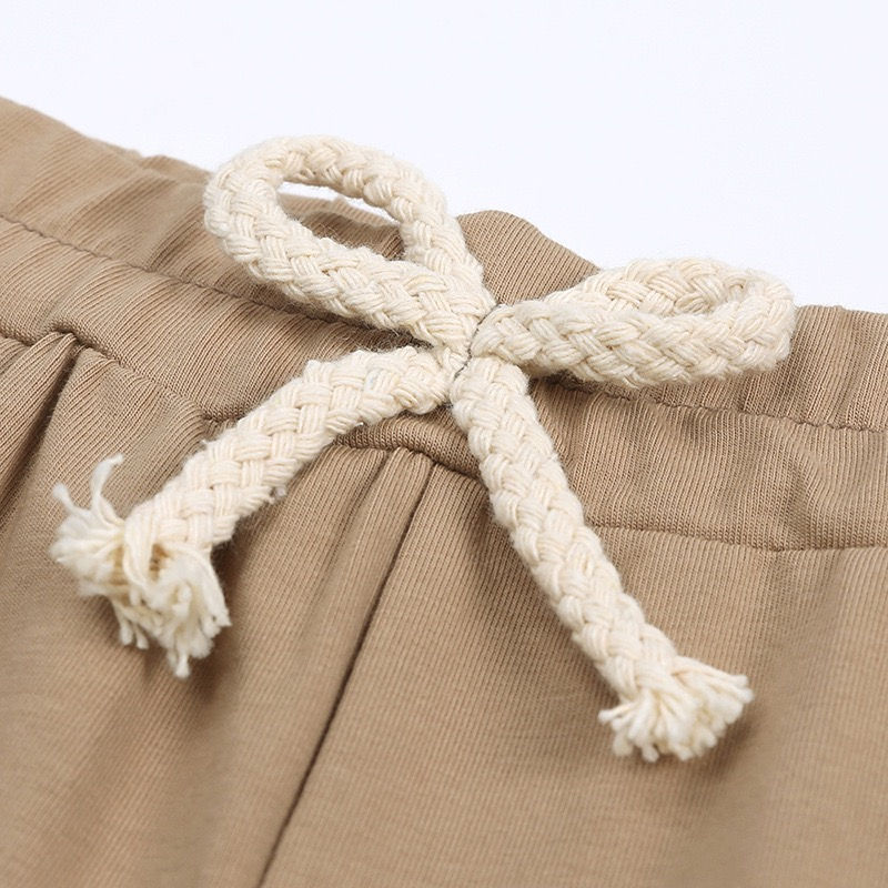 Thumbnail: Pre-order Baby & Toddler Soft Shorts & T-Shirt Set in Taupe