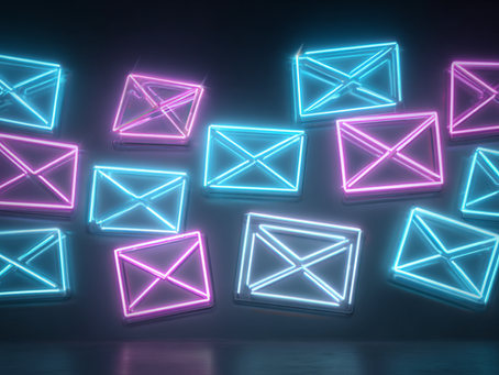 Neon email envelopes