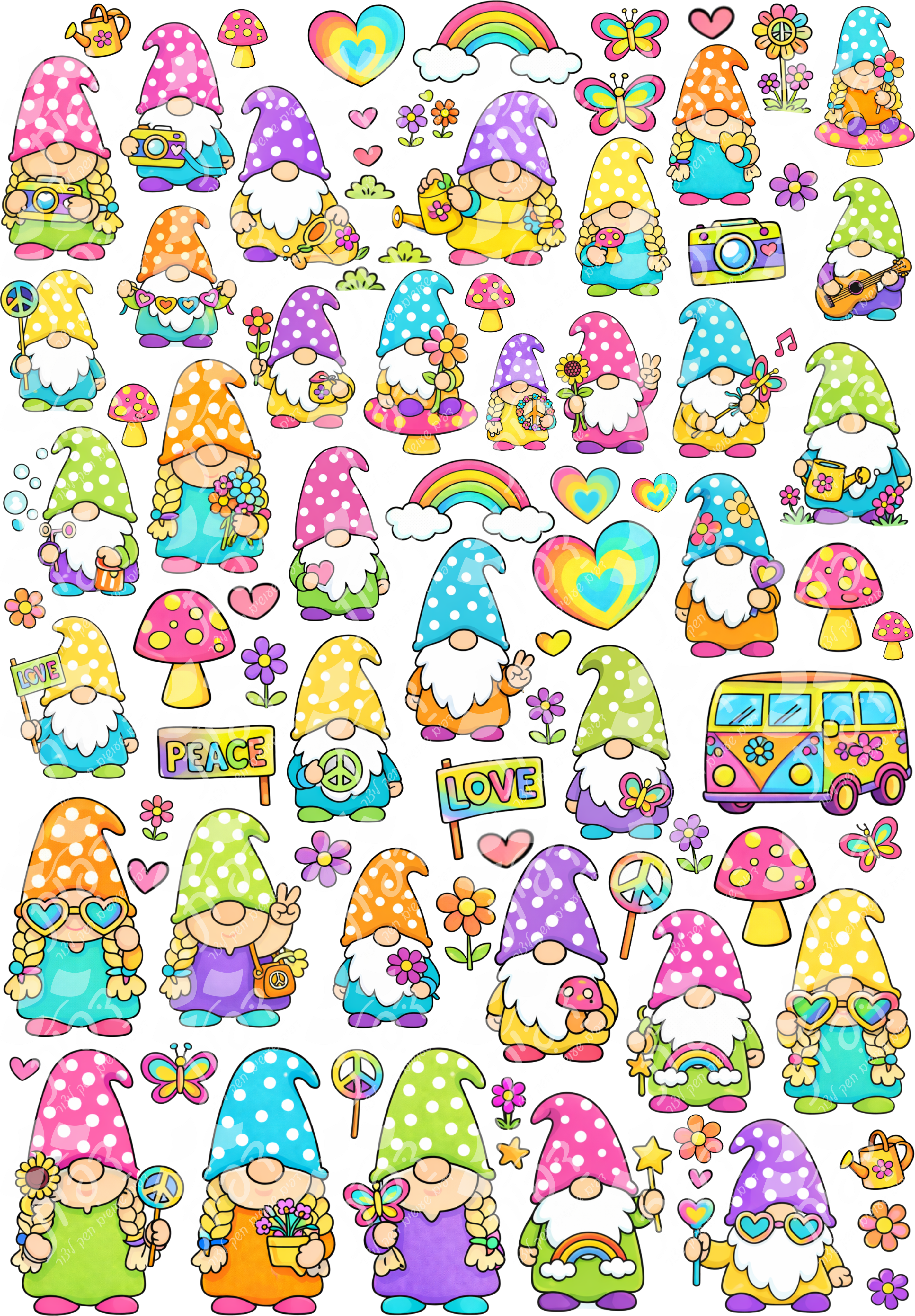 מדבקות גמדי PEACE