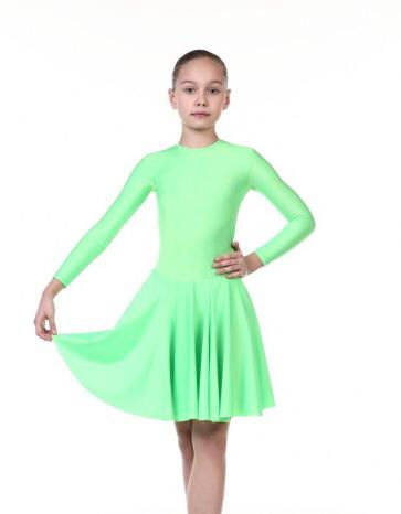 Платье р.34 салатовое рейтинговое с юбкой "солнце" 7842