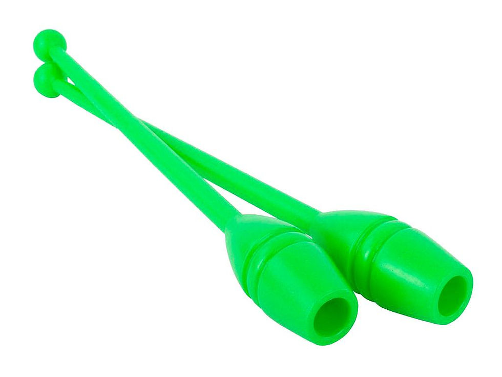 Булавы гимнастические. Материал: пластмасса. Цвет: зелёный.