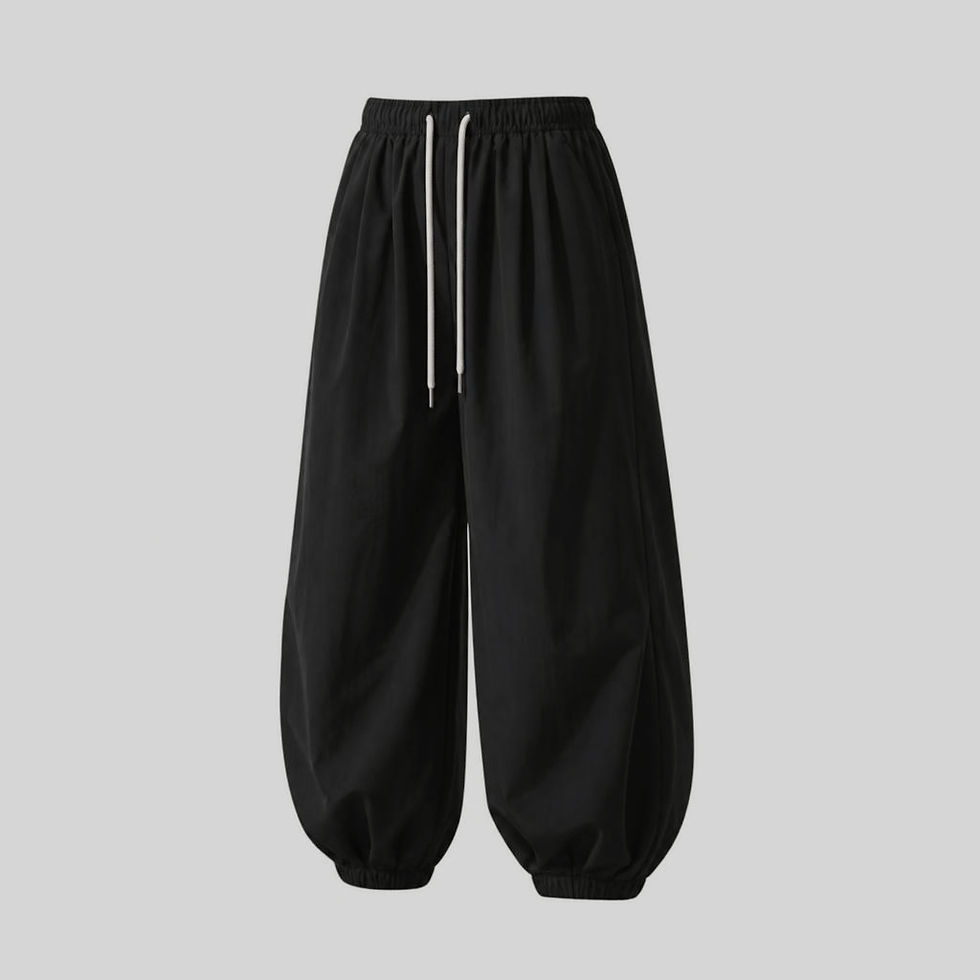 Y2K Crinkle Wide-Leg Sweatpants with relaxed fit, elastic waistband, drawstring, and oversized streetwear style