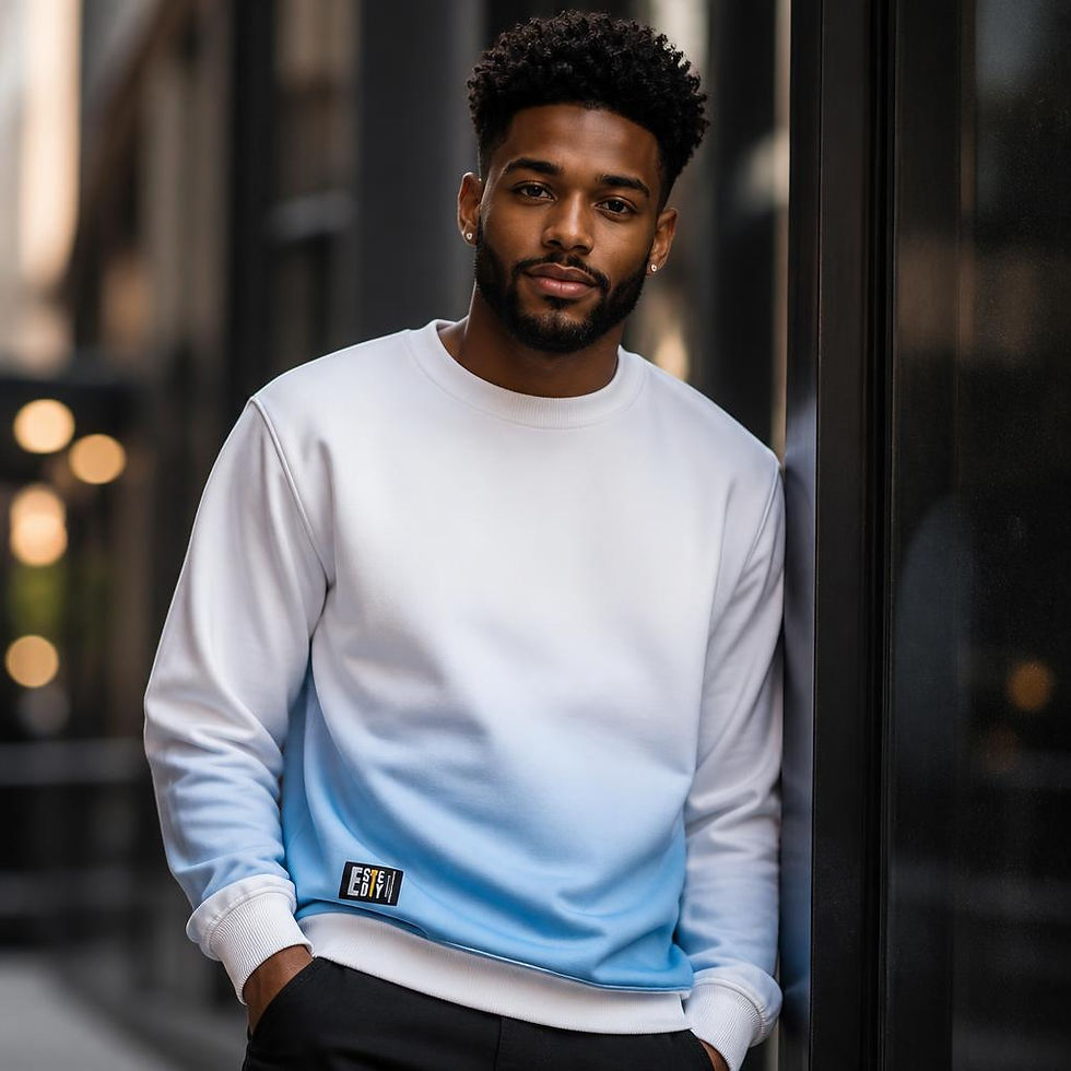 Thumbnail: Solar Core Layered Crewneck Sweatshirt with gradient design and relaxed everyday comfort fit