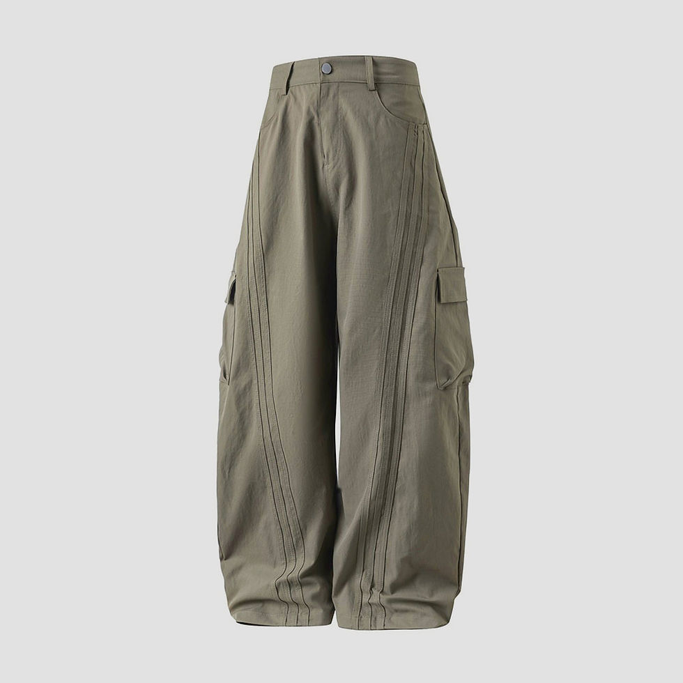 Trail Forge Wide-Leg Cargo Pants with utility side pockets, relaxed fit, structured seams, and outdoor-inspired design