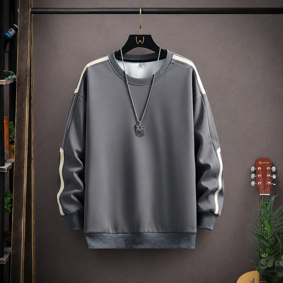 Thumbnail: Shadowline Mint Stripe Crewneck Sweatshirt with minimalist stripe accents and relaxed fit