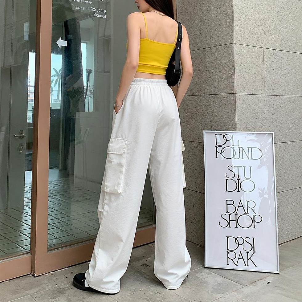 Thumbnail: VoidCore Parachute Cargo Pants with utility flap pockets, adjustable drawstring cuffs, and relaxed oversized fit