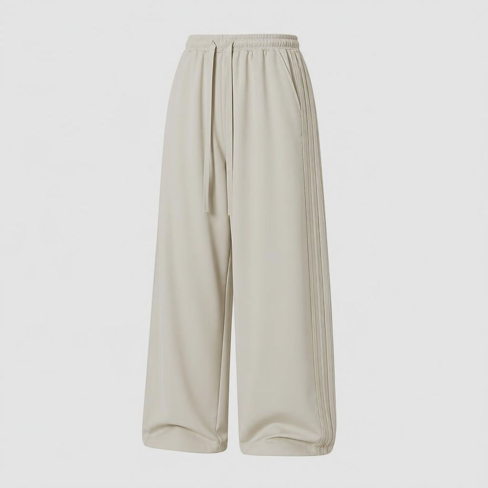Aero Drift Wide-Leg Trek Pants with relaxed fit, side pleat detailing, elastic waistband, and drawstring closure