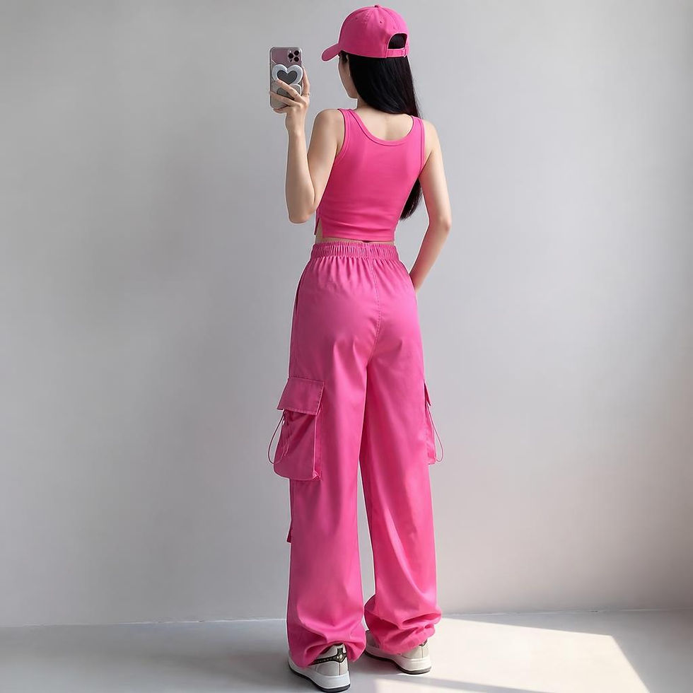 Thumbnail: VoidCore Parachute Cargo Pants with utility flap pockets, adjustable drawstring cuffs, and relaxed oversized fit