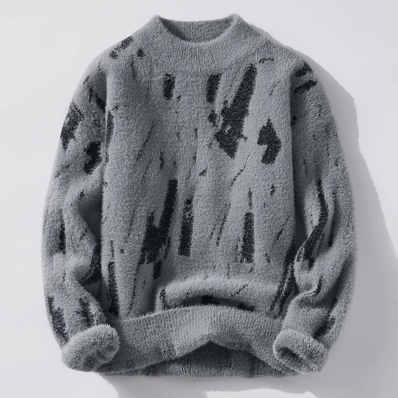 Thumbnail: Ash Drift Premium Knit Sweater with abstract pattern design and soft textured relaxed fit