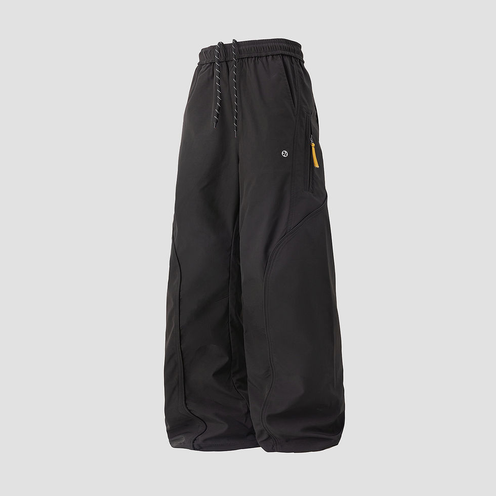 Thumbnail: Volt Wave Wide-Leg Tech Pants with lightweight fabric, zip pocket, elastic waistband, and relaxed