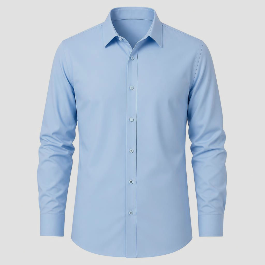 Smooth Formal Long Sleeve Button-Up Shirt with clean tailoring and professional business style