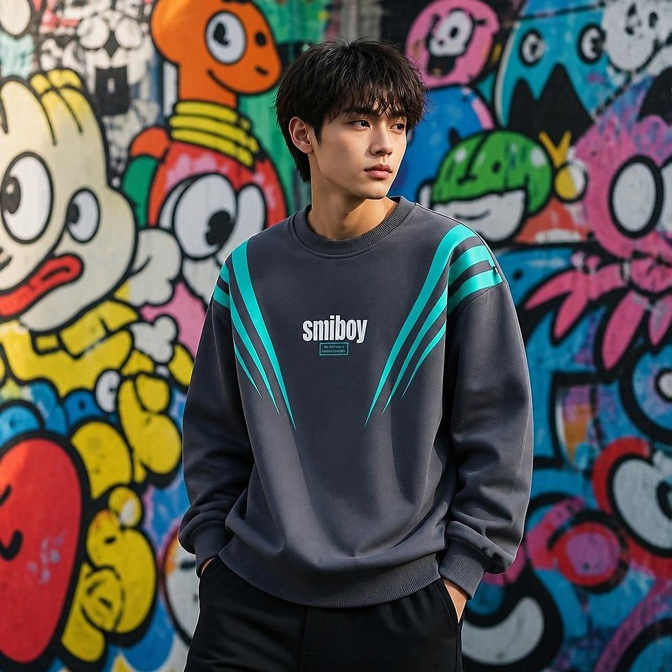 Thumbnail: Aero Slash Graphic Crewneck Sweatshirt with bold graphic accents and relaxed streetwear fit