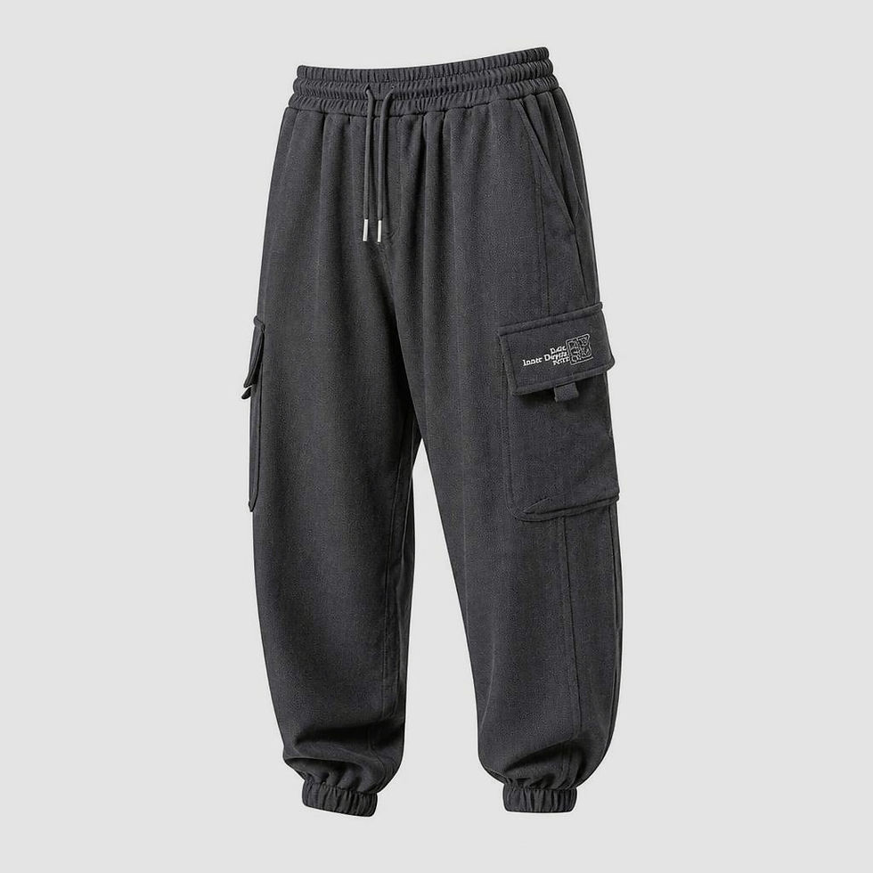 Thumbnail: Shadow Vault Cargo Joggers with utility cargo pockets, elastic cuffs, drawstring waist, and relaxed streetwear fit