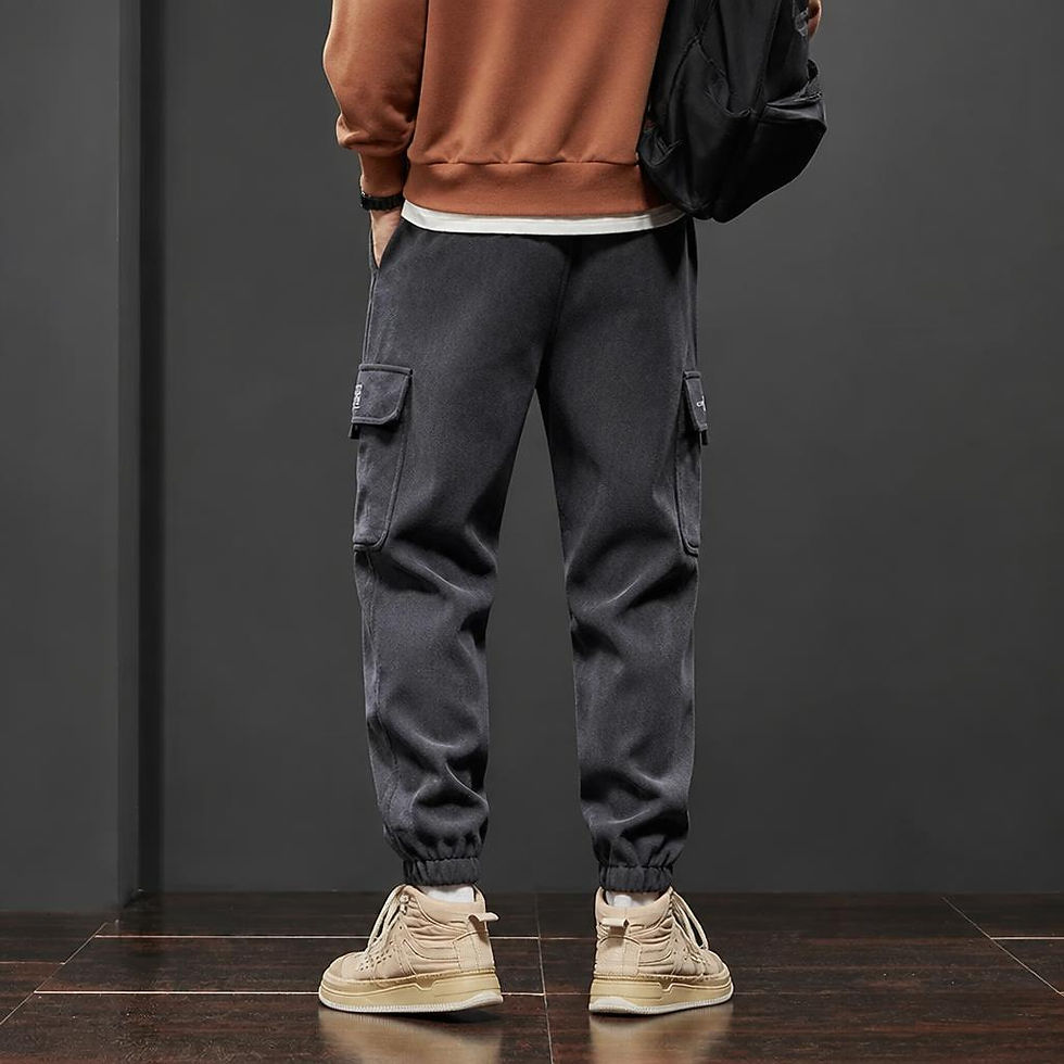Thumbnail: Shadow Vault Cargo Joggers with utility cargo pockets, elastic cuffs, drawstring waist, and relaxed streetwear fit