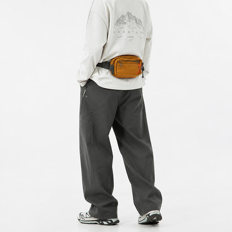 Thumbnail: Volt Wave Wide-Leg Tech Pants with lightweight fabric, zip pocket, elastic waistband, and relaxed