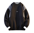 Contrast Striped Knitted Sweater with modern stripe detailing and soft relaxed knit fit