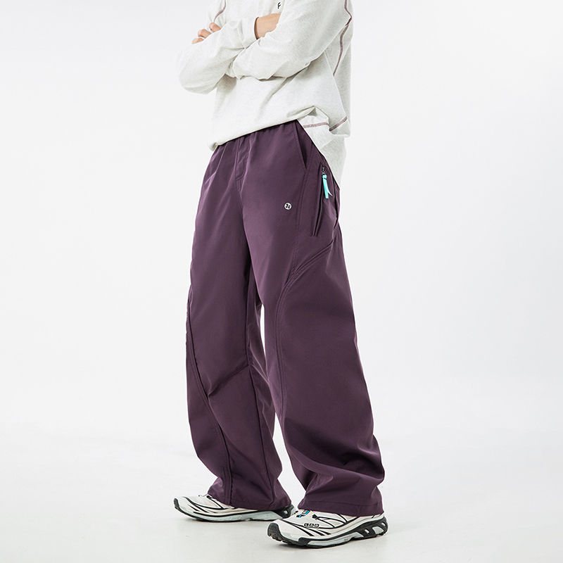Thumbnail: Volt Wave Wide-Leg Tech Pants with lightweight fabric, zip pocket, elastic waistband, and relaxed