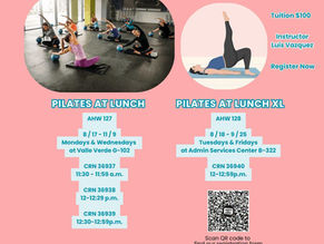 Pilates at Lunch starts this August at VV and ASC B