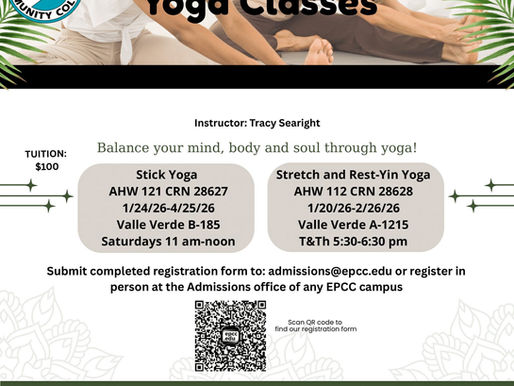 Yoga classes in January at VV