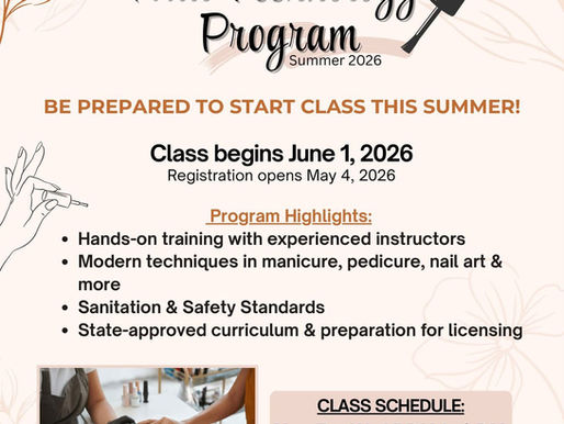 Summer Nail Tech Program registration opens May 4