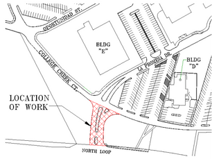 North Loop Dr. campus Entrance to VV Closed for Repairs
