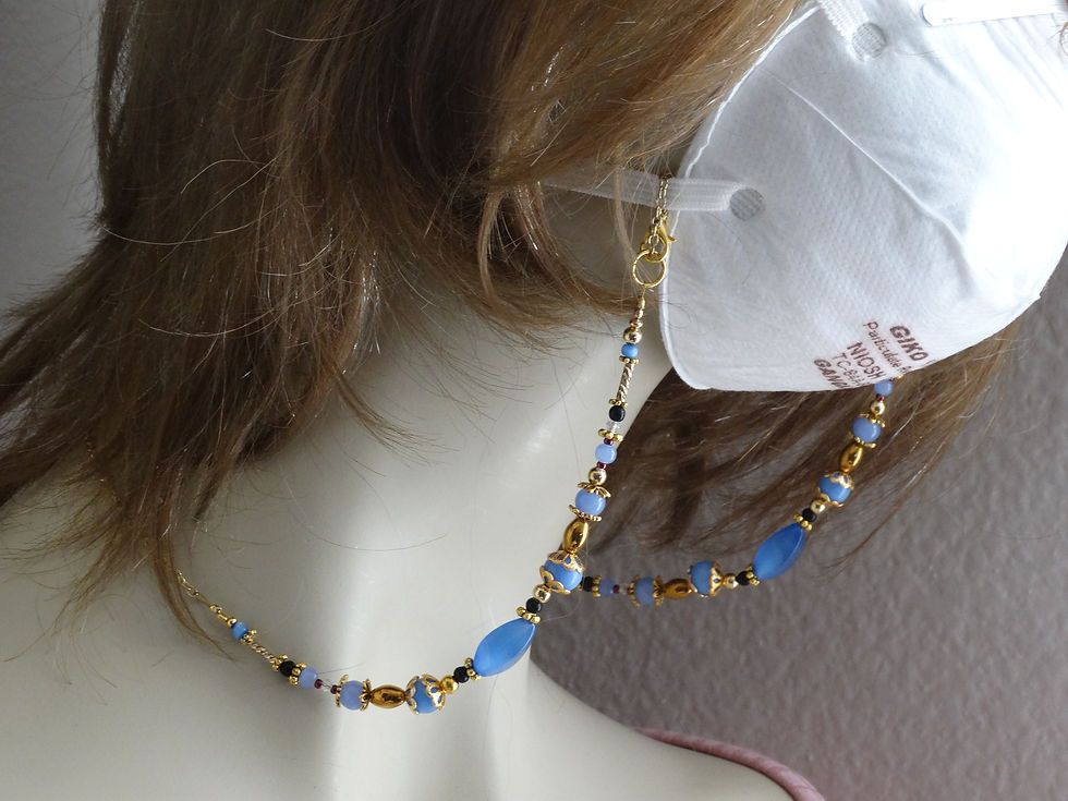 Thumbnail: Facemask Lanyard Blue Cats Eye