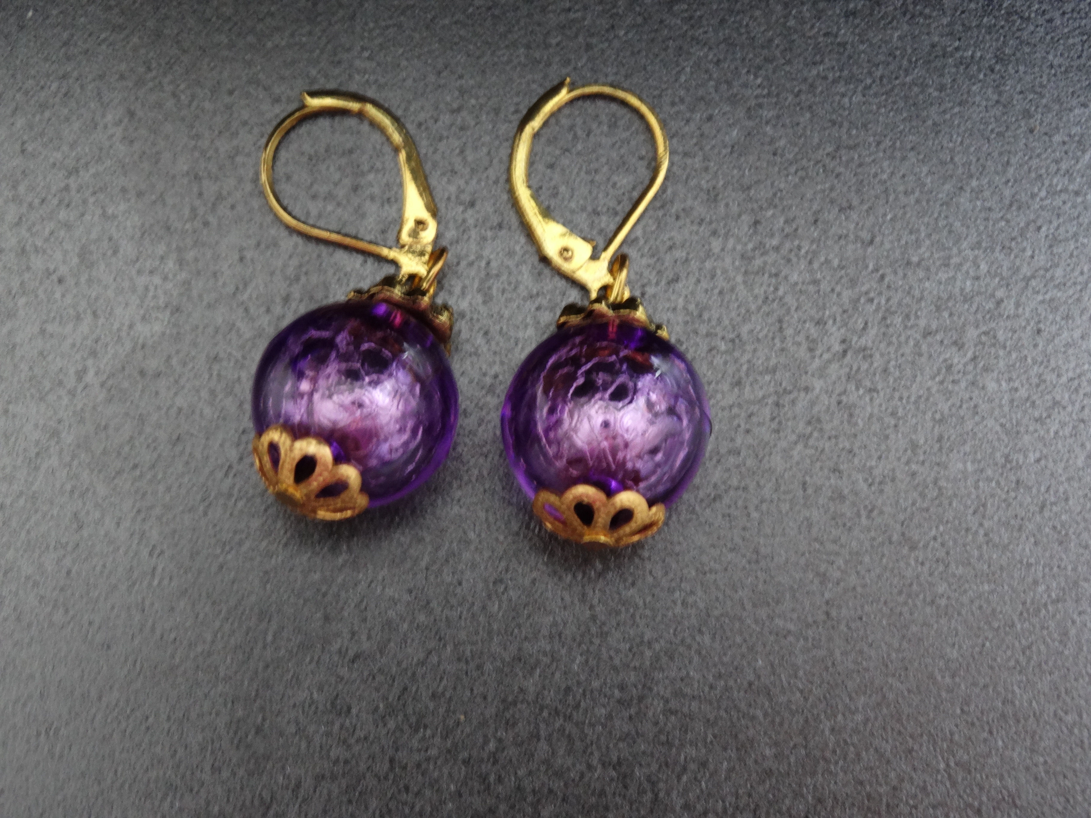 Purple Foil Earrings