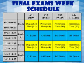 2017-2018 2nd Semester Final Exams Schedule