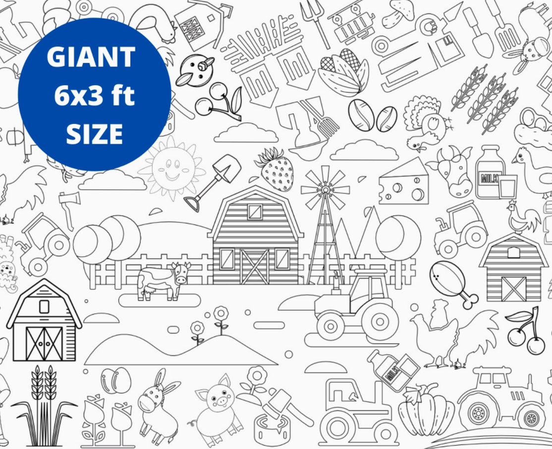 Farm Coloring Tablecloth