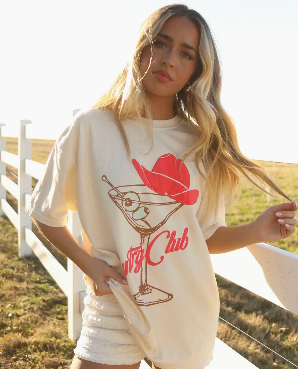 Cowboy Country Club Martini Tee