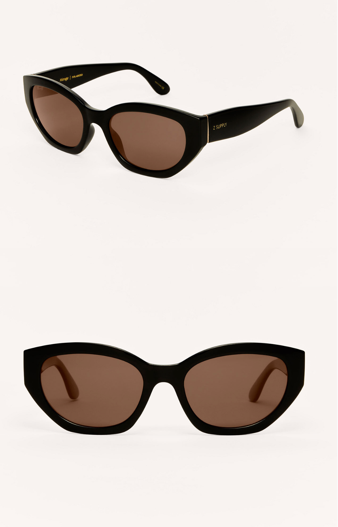 Mirage Sunglasses, Polished Black-Brown Polarized