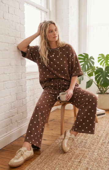 Heavy Scuba Polka Dot Short Sleeve & Pant