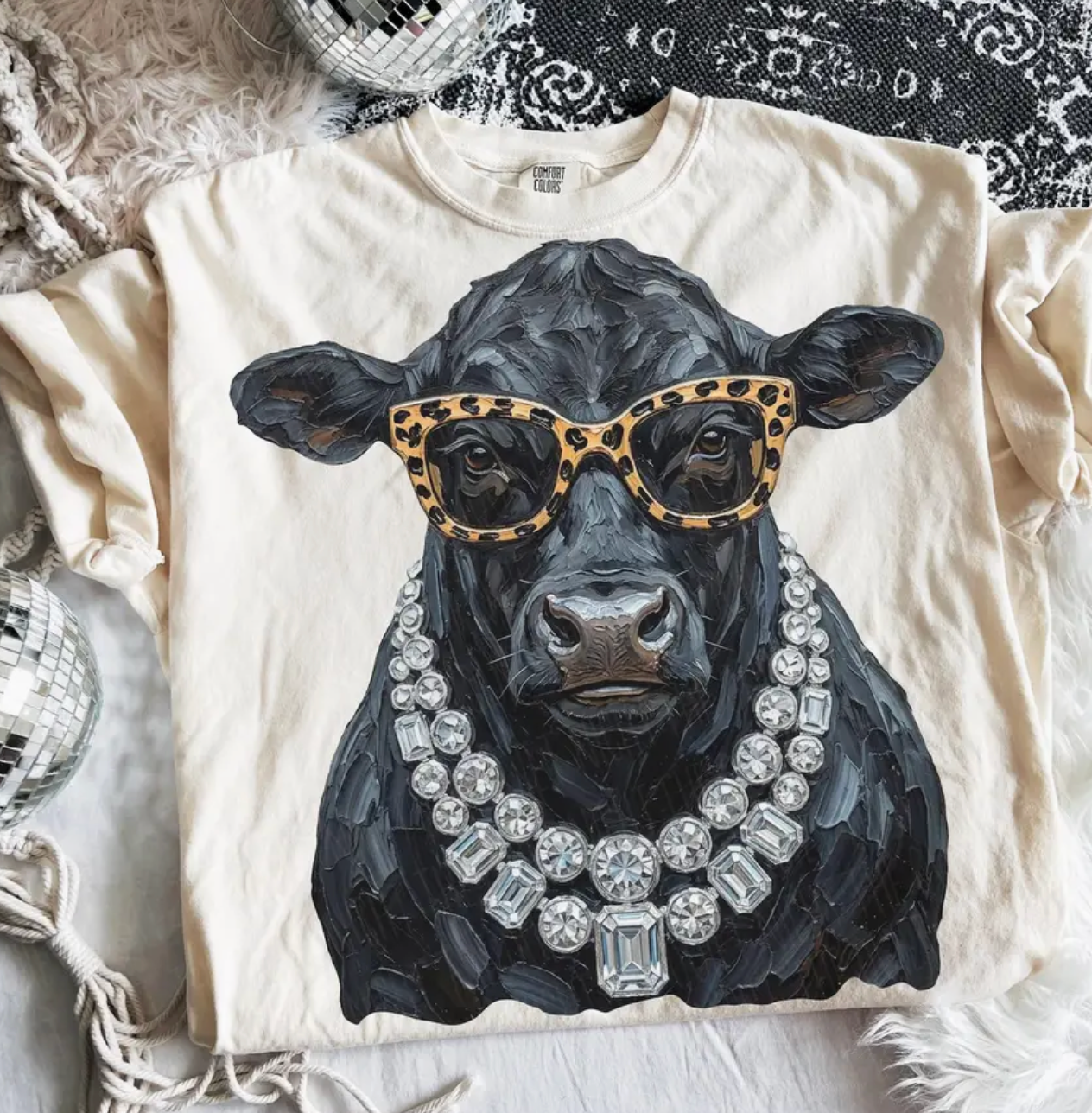 Glam Black Cow - Boujee in Cream