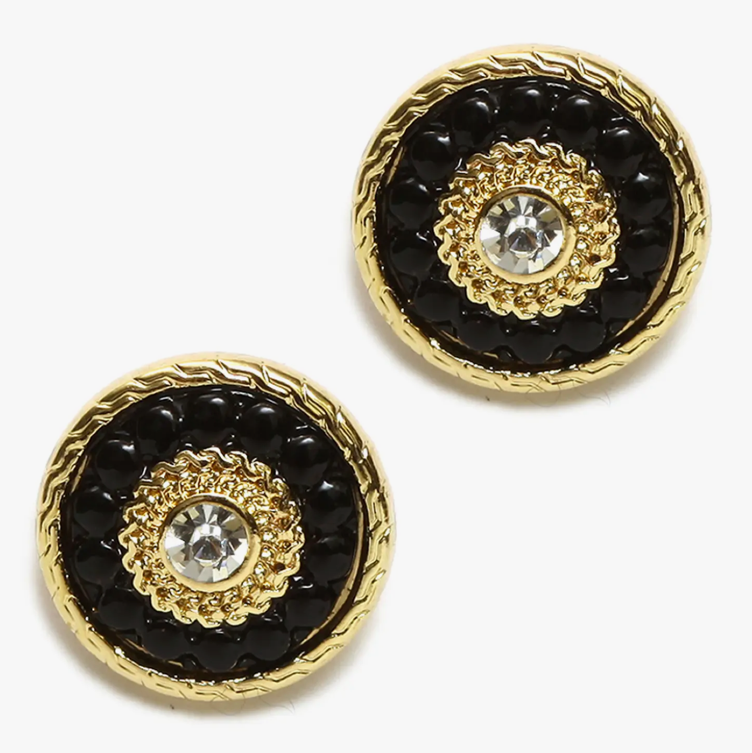 Meet Me Out Black & Gold Earrings
